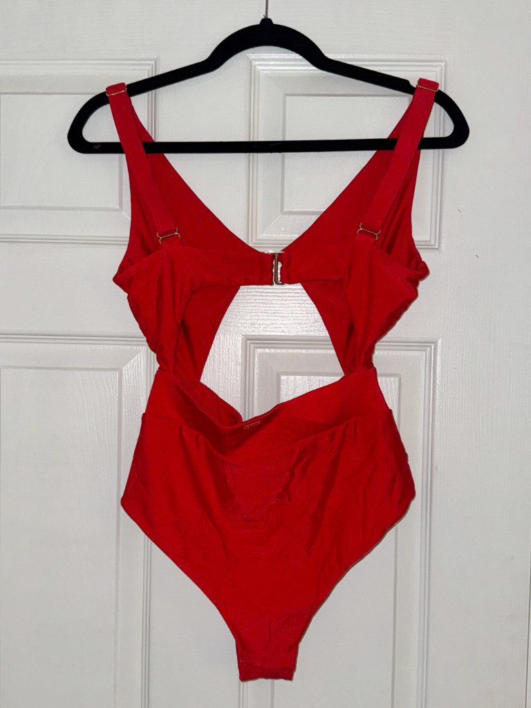 Mbm Swim Red Cutout One-Piece Swimsuit Size L — image 4 of 6